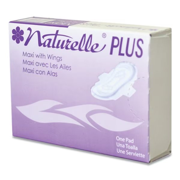 Naturelle Maxi Pads Plus, #4 with Wings, PK250, Impact Products, Mfr#: 25189973